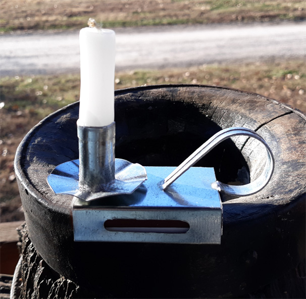 small matchbox candlestick holder